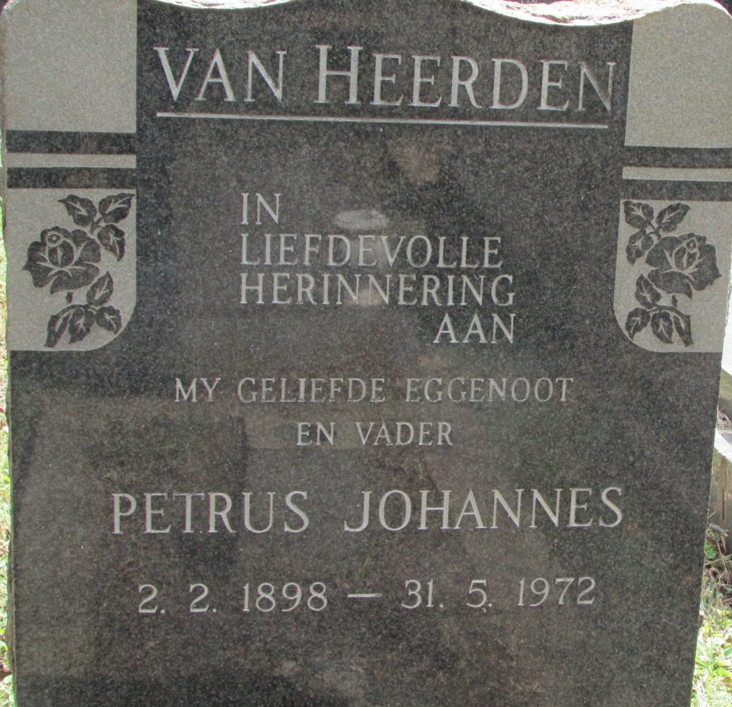 HEERDEN Petrus Johannes, van 1898-1972