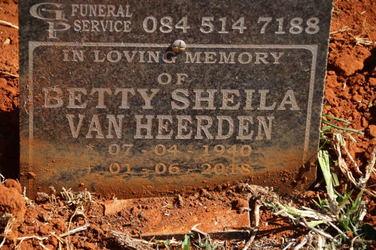 HEERDEN Betty Sheila, van 1940-2018