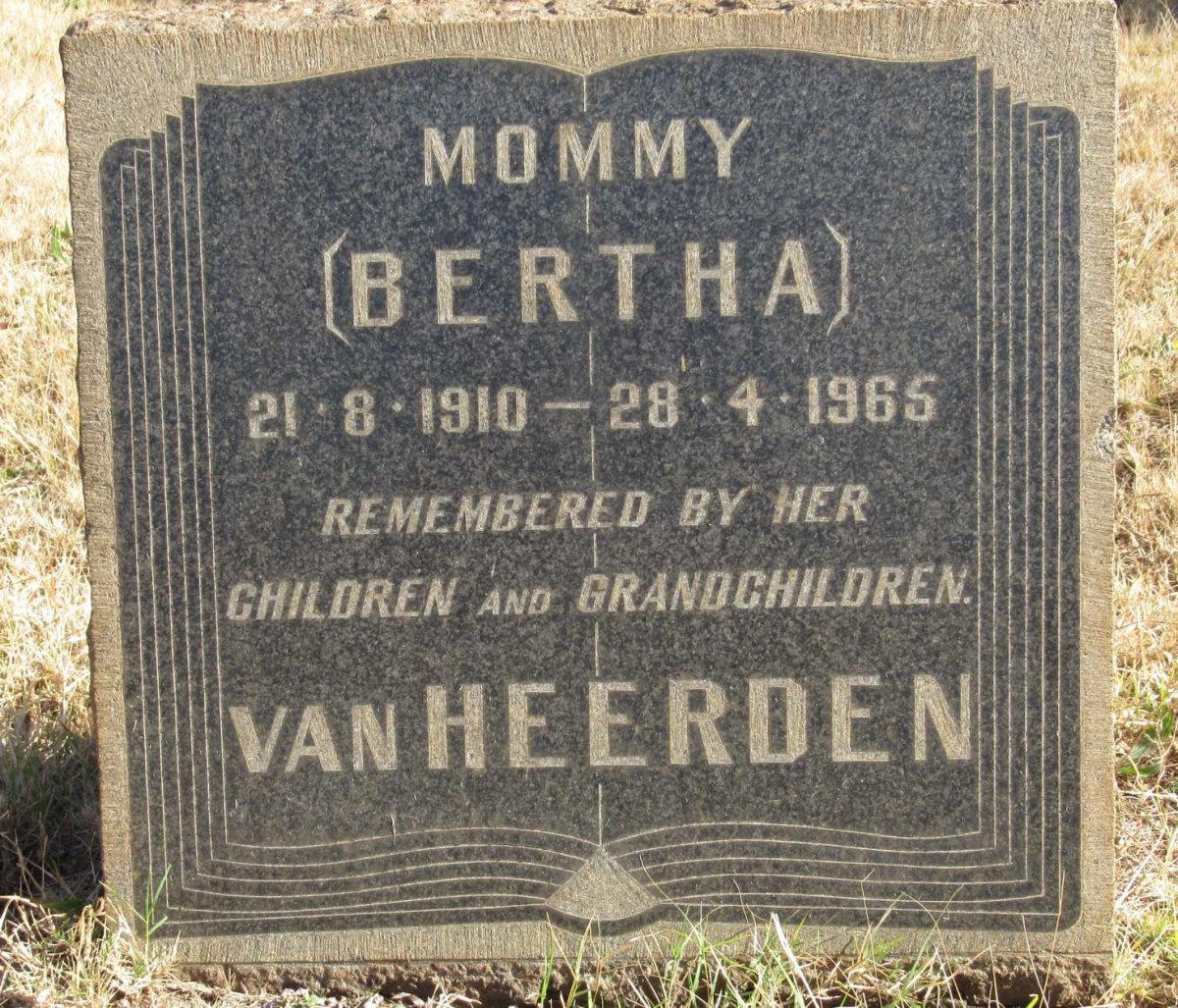 HEERDEN Bertha, van 1910-1965
