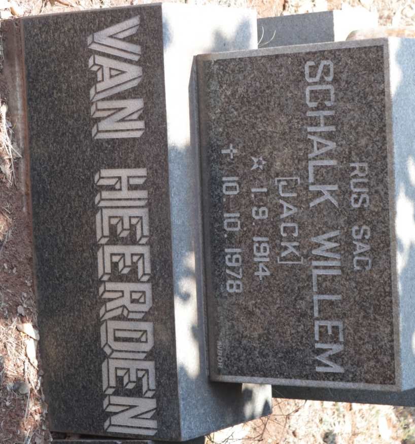 HEERDEN Schalk Willem, van 1914-1978