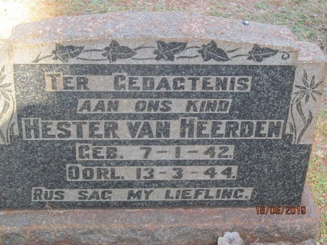 HEERDEN Hester, van 1942-1944
