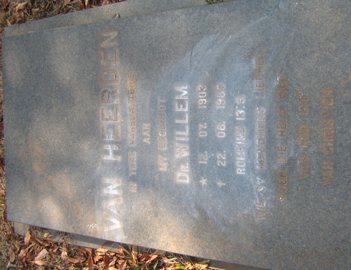 HEERDEN Willem, van 1903-1989