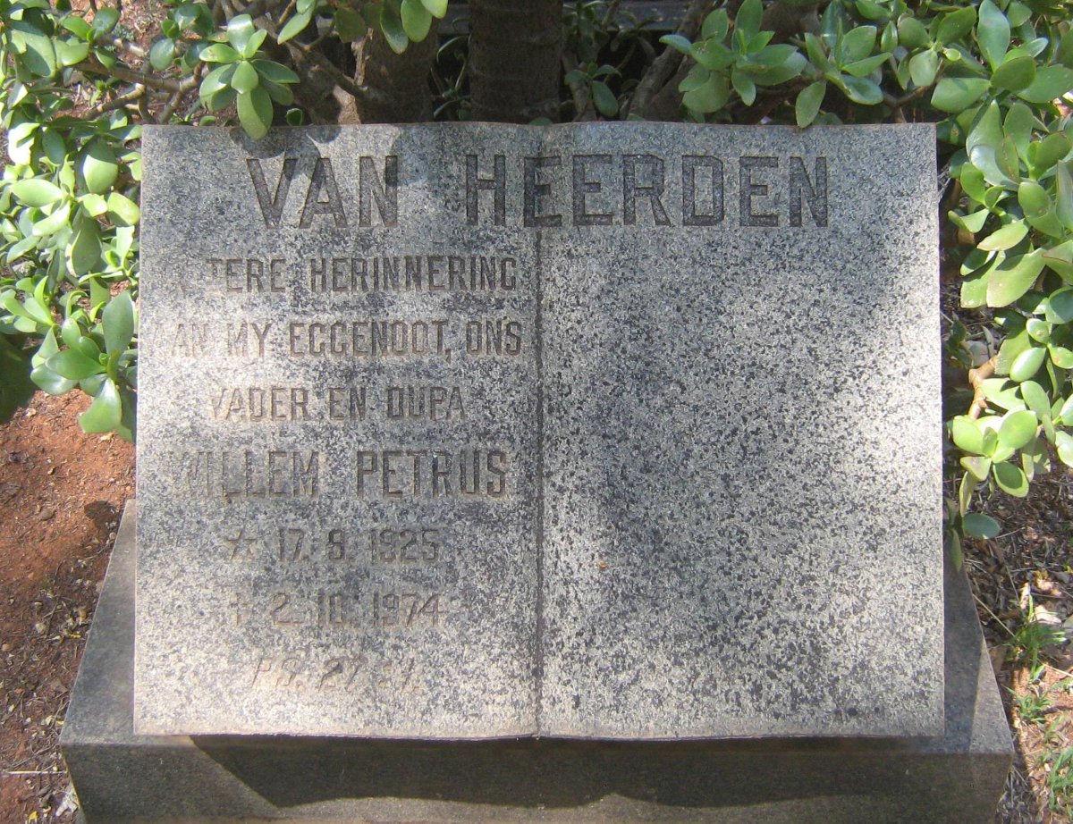 HEERDEN Willem Petrus, van 1925-1974