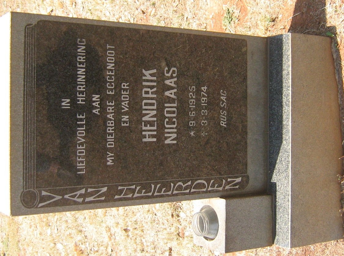 HEERDEN Hendrik Nicolaas, van 1925-1974