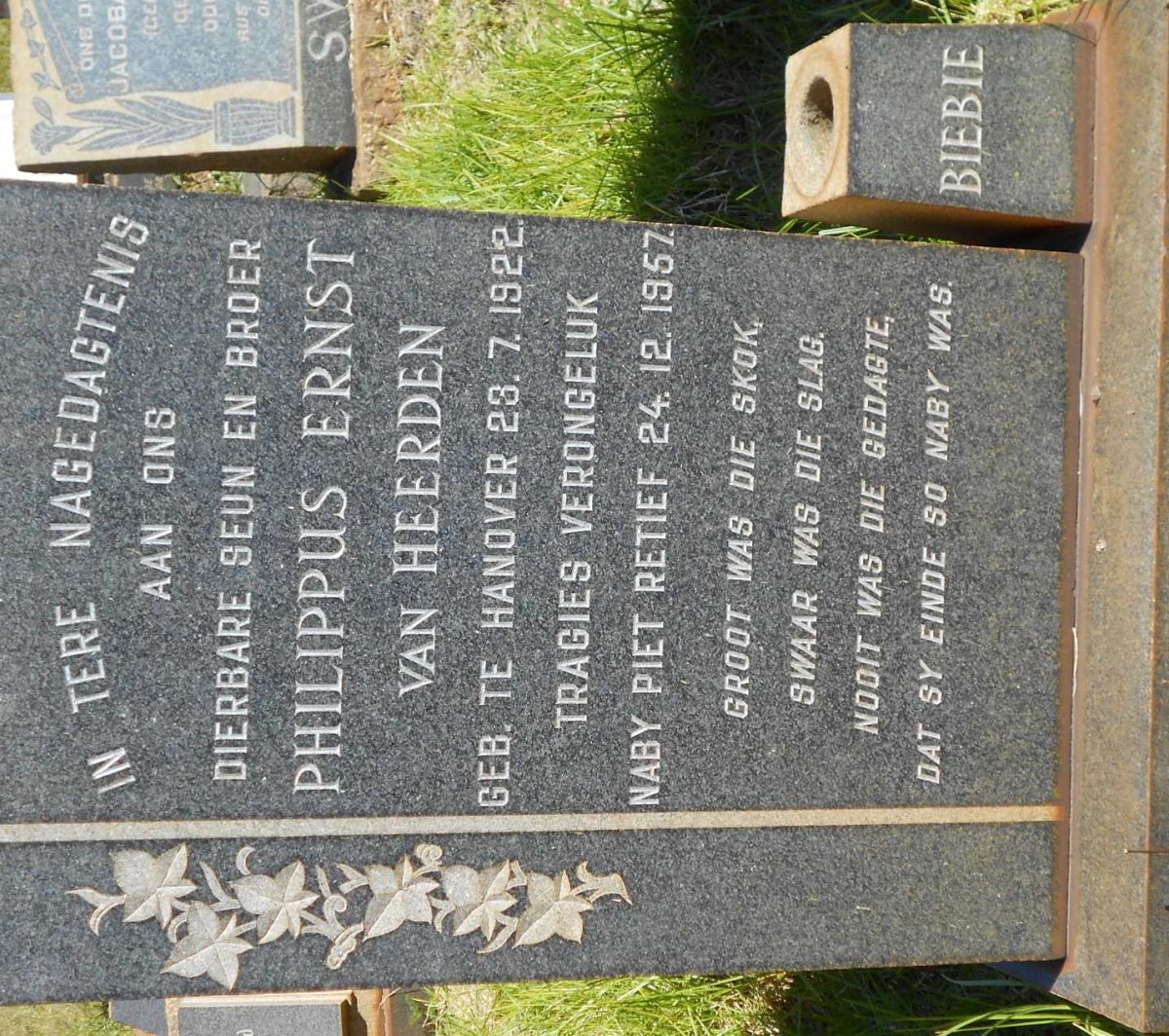HEERDEN Philippus Ernst, van 1922-1957