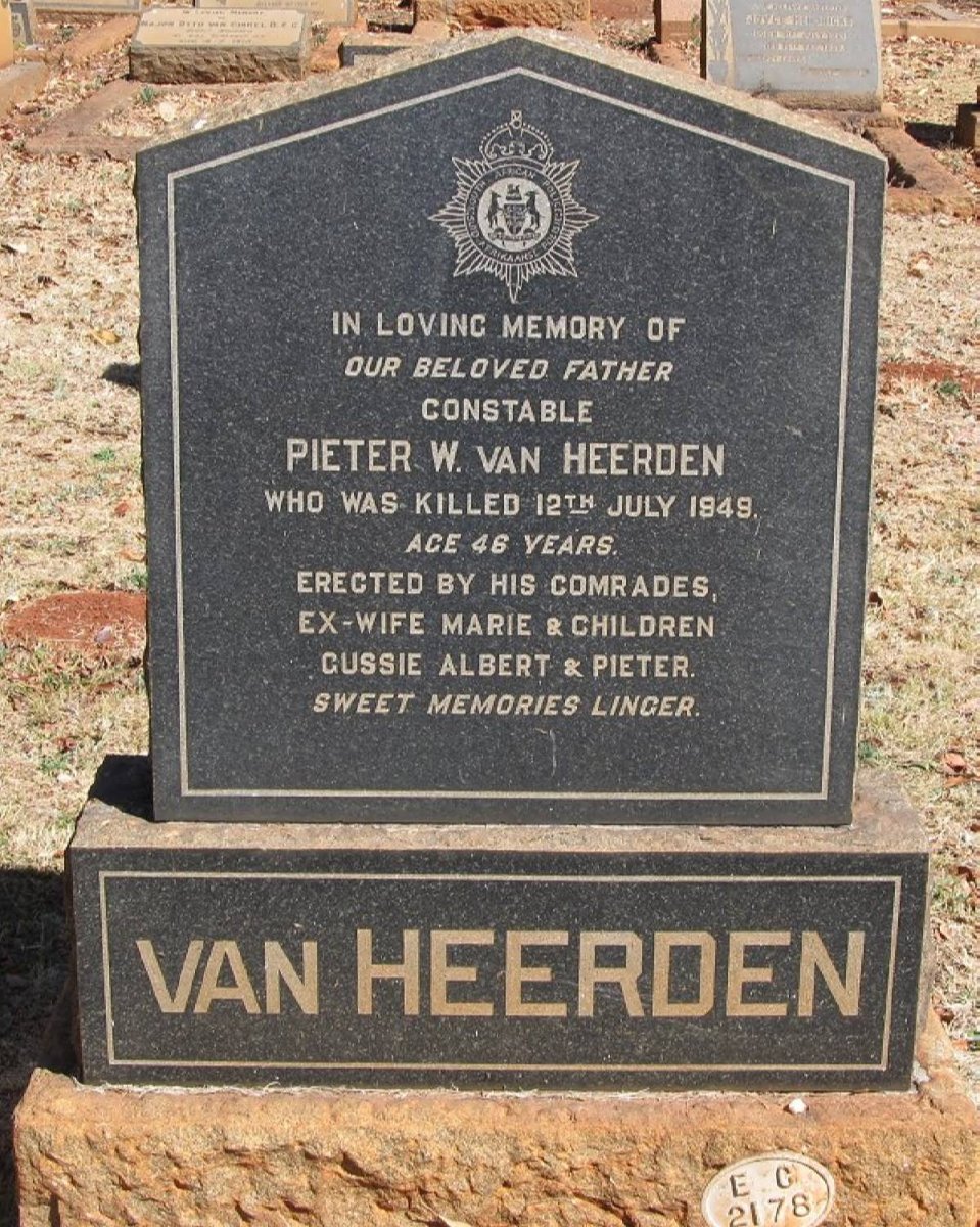 HEERDEN Pieter W., van -1949