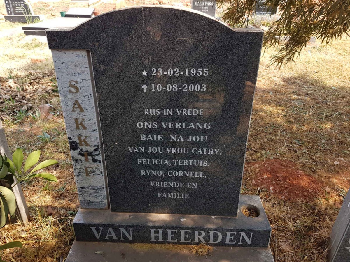 HEERDEN Sakkie, van 1955-2003
