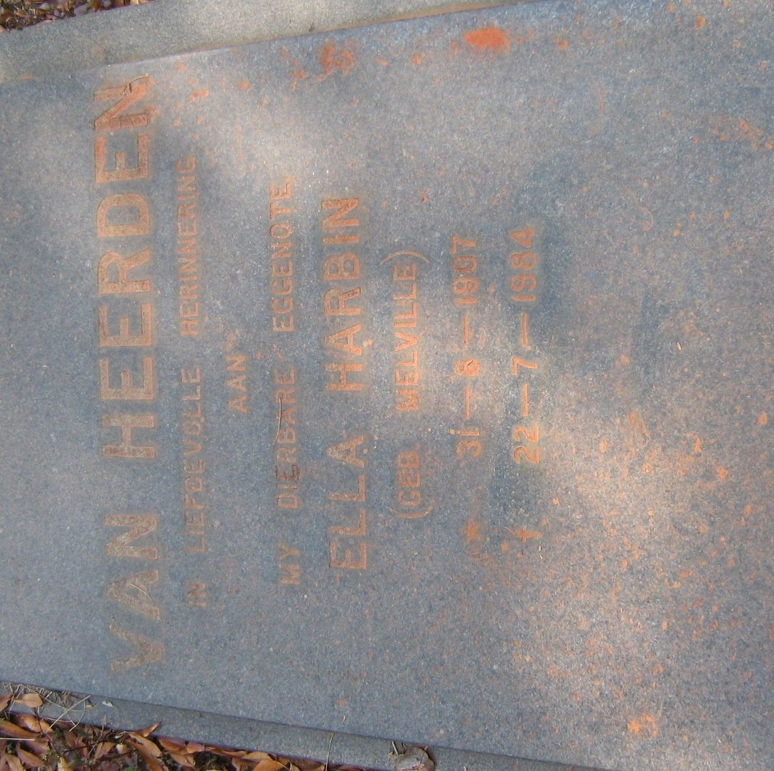HEERDEN Ella Harbin, van nee MELVILLE 1907-1984