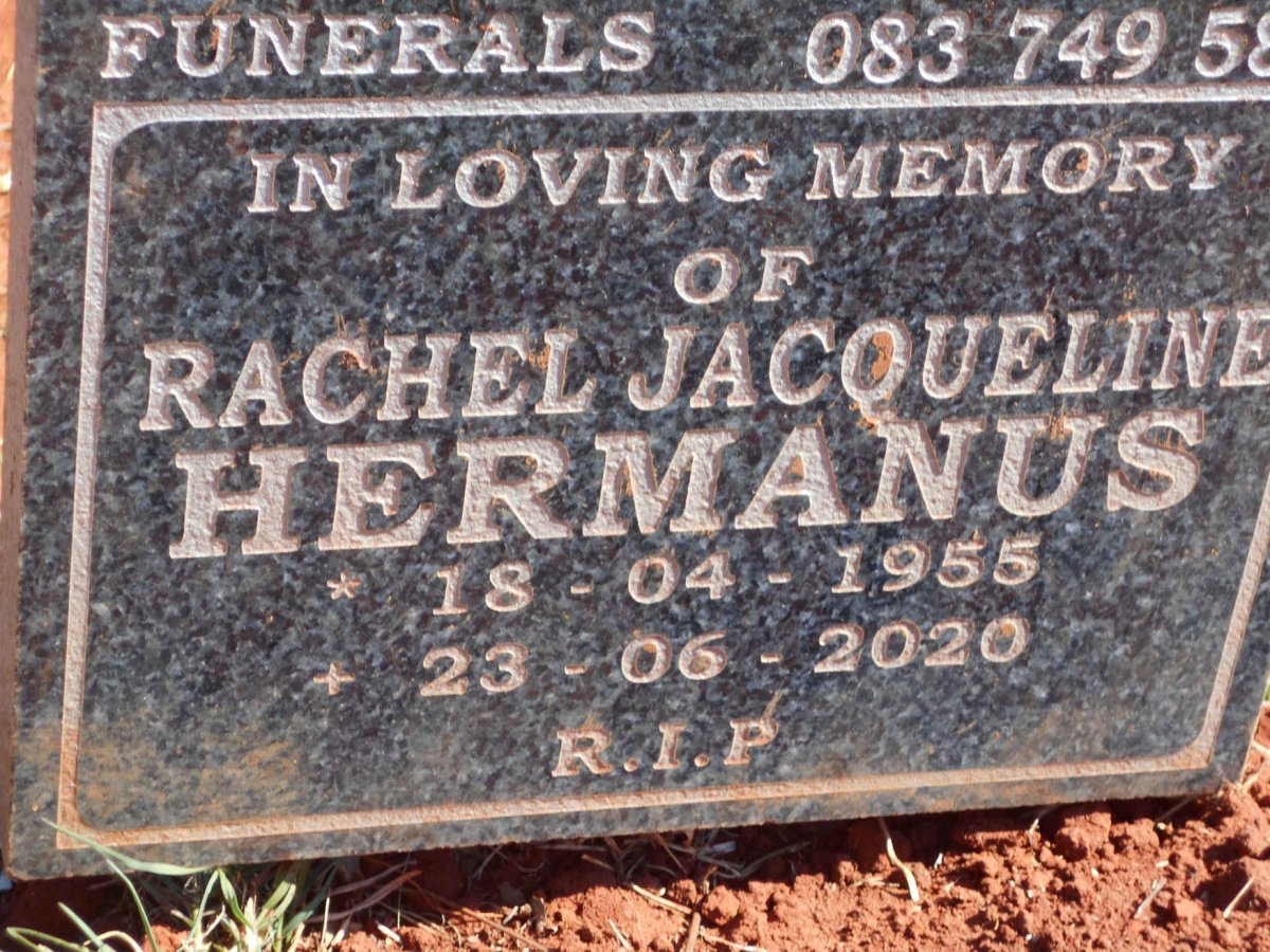 HERMANUS Rachel Jacqueline 1955-2020