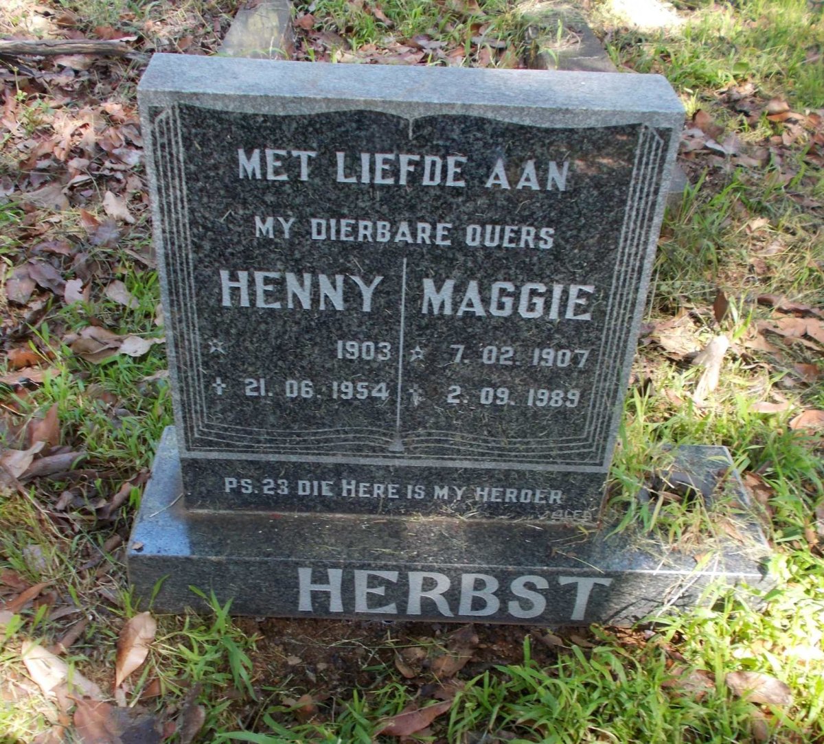 HERBST Henny 1903-1954 &amp; Maggie 1907-1989