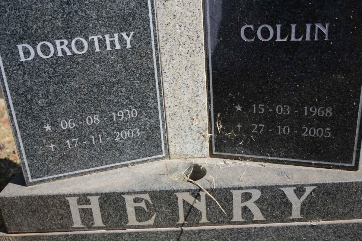 HENRY Collin 1968-2005 &amp; Dorothy 1930-2003