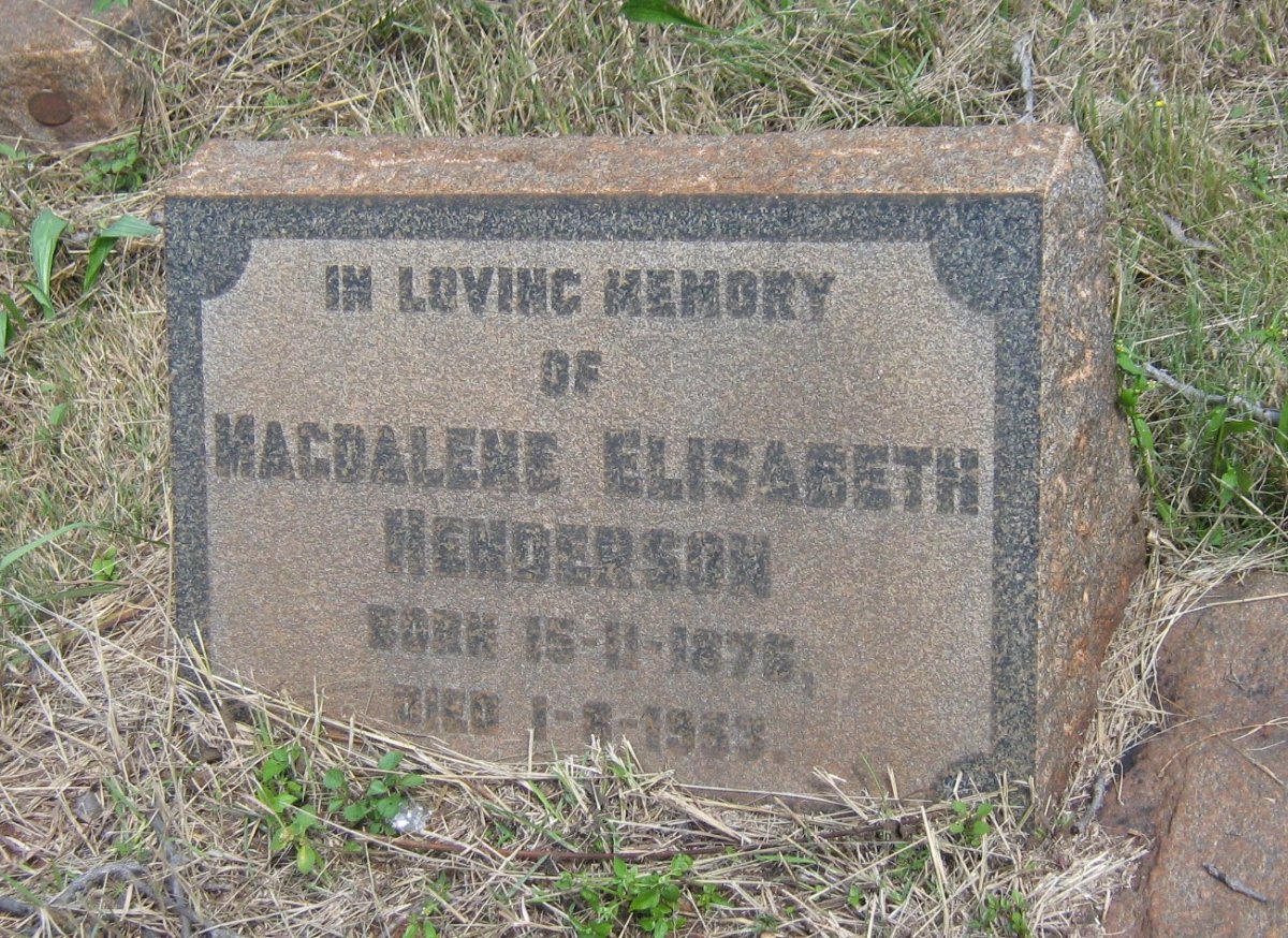 HENDERSON Magdalene Elisabeth 1875-1953
