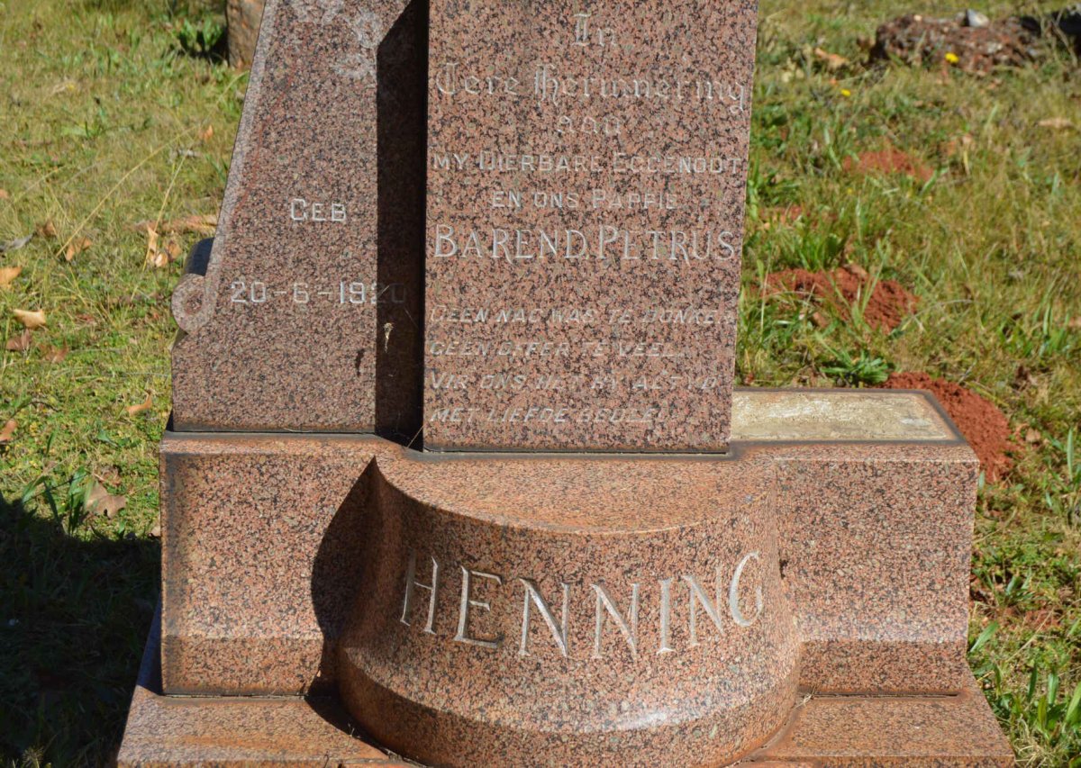 HENNING Barend Petrus 1920-