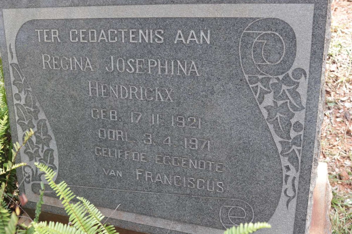 HENDRICKX Regina Josephina 1921-1971