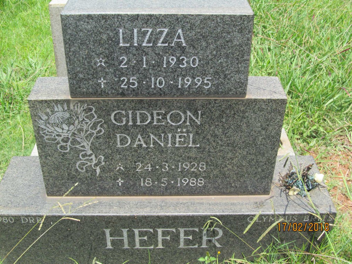 HEFER Gideon Daniël 1928-1988 &amp; Lizza 1930-1995