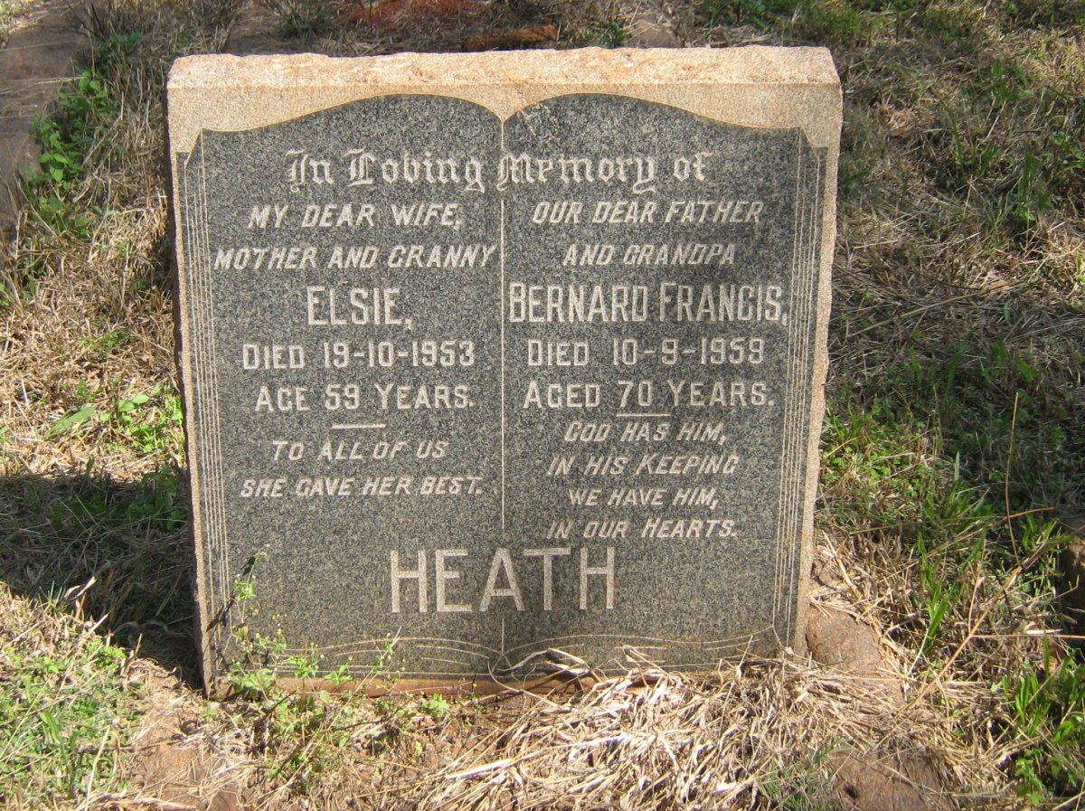 HEATH Bernard Francis -1959 &amp; Elsie -1953