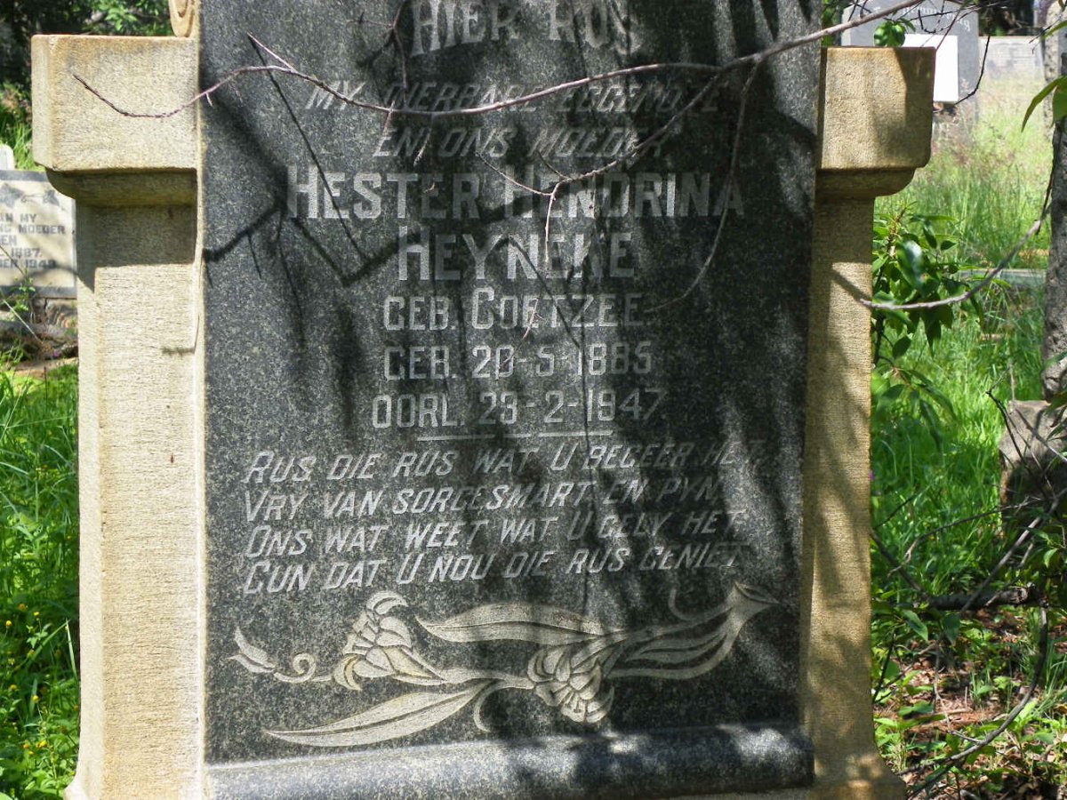 HEYNEKE Willem Jacobus 1884-1967 &amp; Hester Hendrina COETZEE 1885-1947