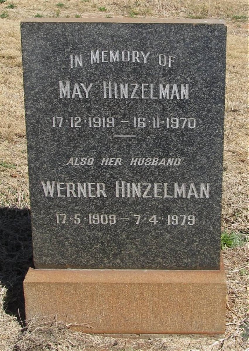 HINZELMAN Werner 1909-1979 &amp; May 1919-1970 