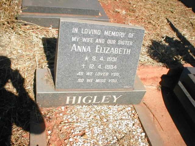 HIGLEY Anna Elizabeth 1931-1984