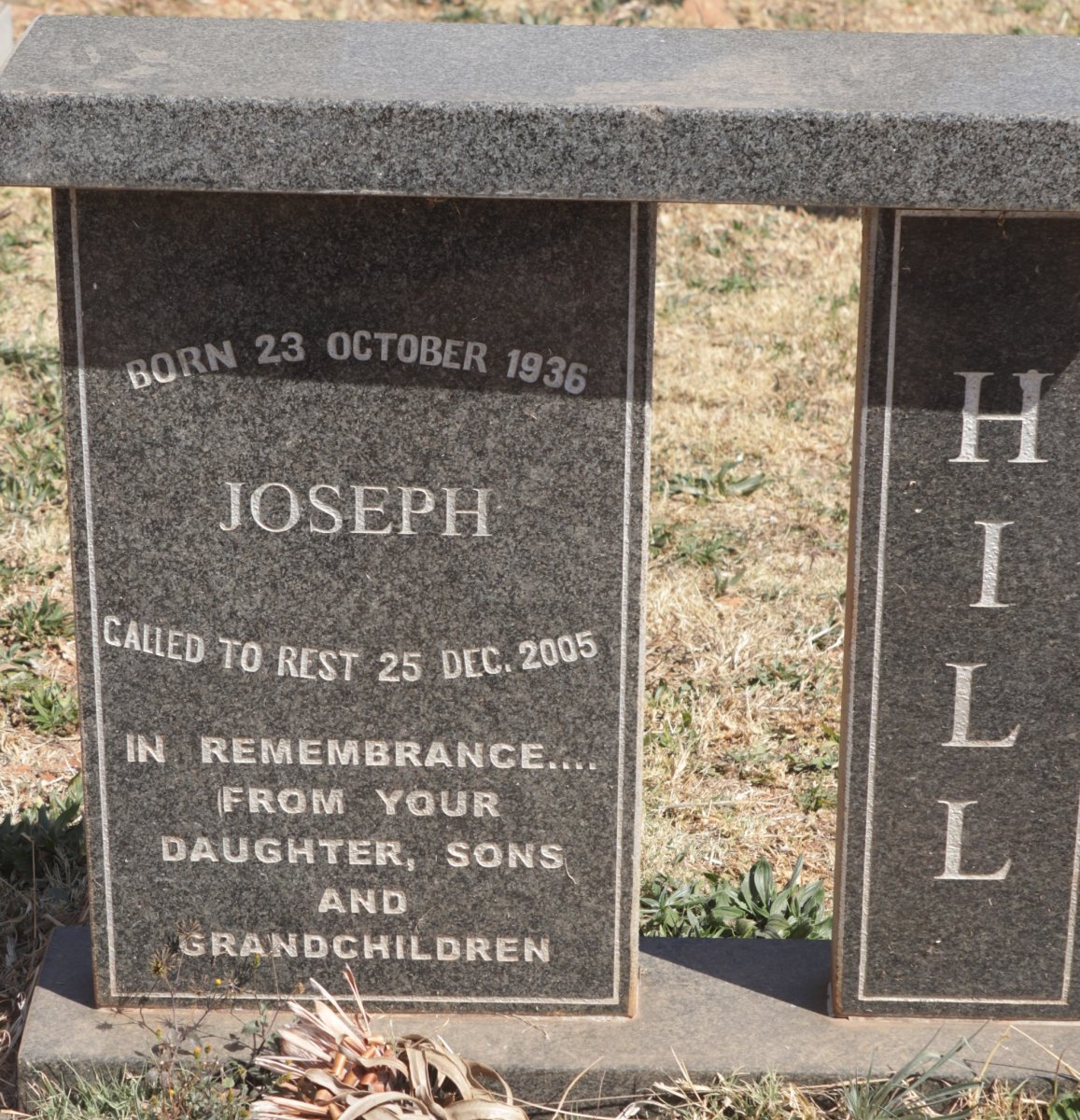 HILL Joseph 1936-2005 :: STOLTENKAMP Desiree Ingrid 1958-2013