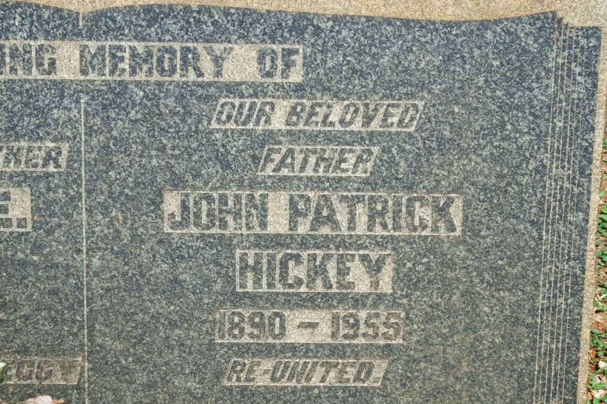HICKEY John Patrick 1890-1955