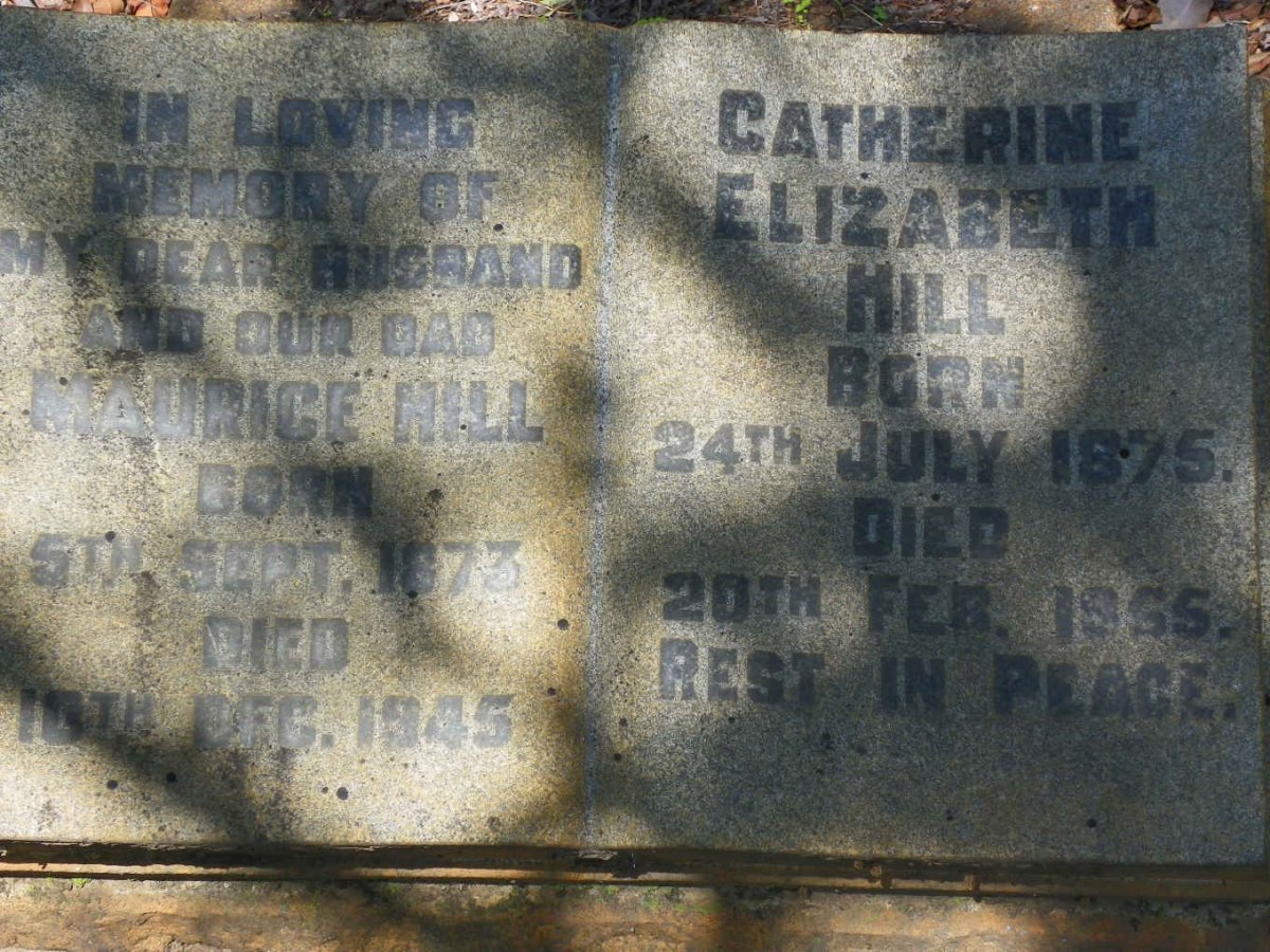 HILL Maurice 1873-1945 &amp; Catherine Elizabeth 1875-1955