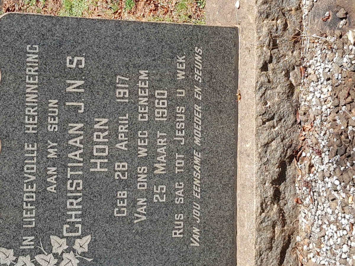 HORN Christiaan J.N.S. 1917-1960