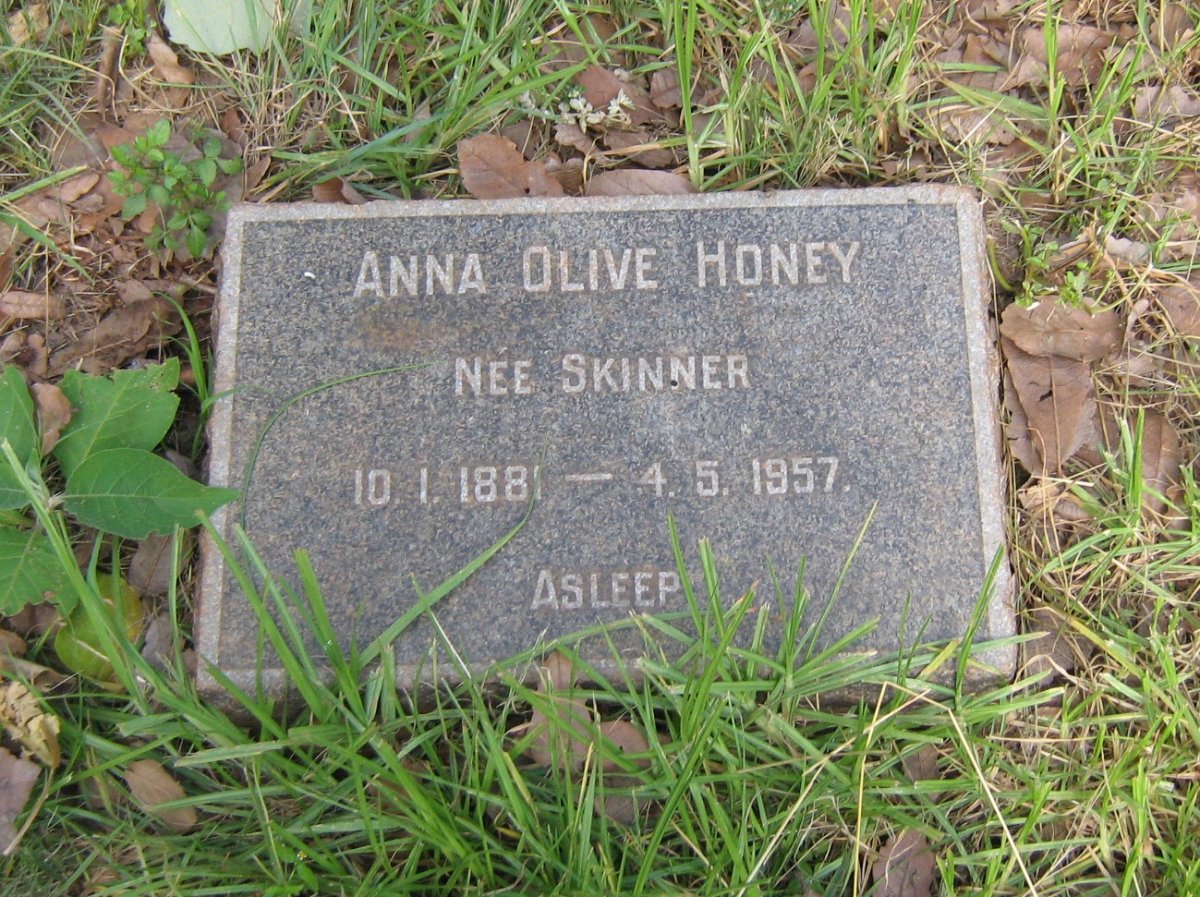 HONEY Anna Olive nee SKINNER 1881-1957