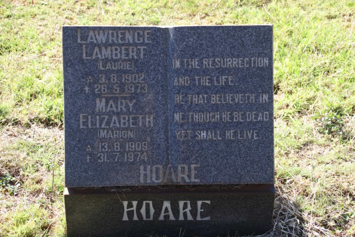 HOARE Lawrence Lambert 1902-1973 :: HOARE Mary Elizabeth 1909-1974