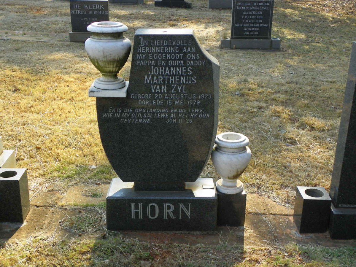 HORN Johannes Marthenus van Zyl 1923-1979