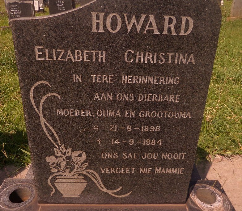 HOWARD Elizabeth Christina 1898-1984