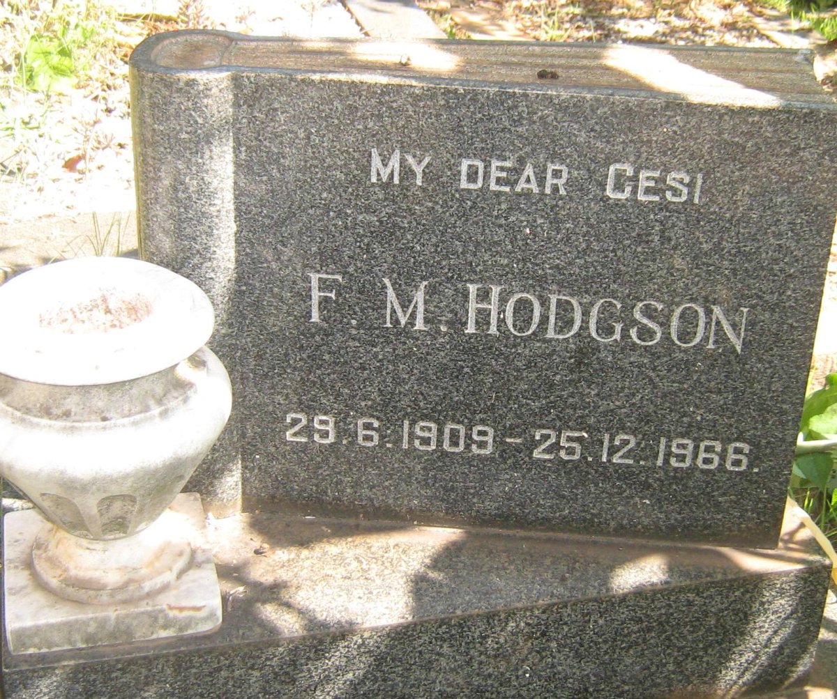 HODGSON F.M. 1909-1966