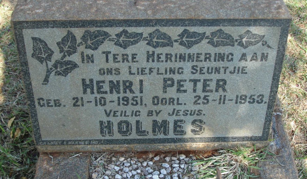 HOLMES Henri Peter 1951-1953