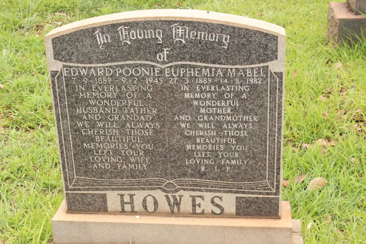 HOWES Edward Poonie 1889-1945 &amp; Euphemia Mabel 1889-1982