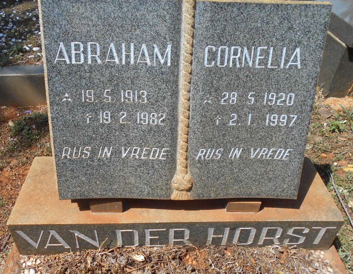 HORST Abraham, van der 1913-1982 &amp; Cornelia 1920-1997