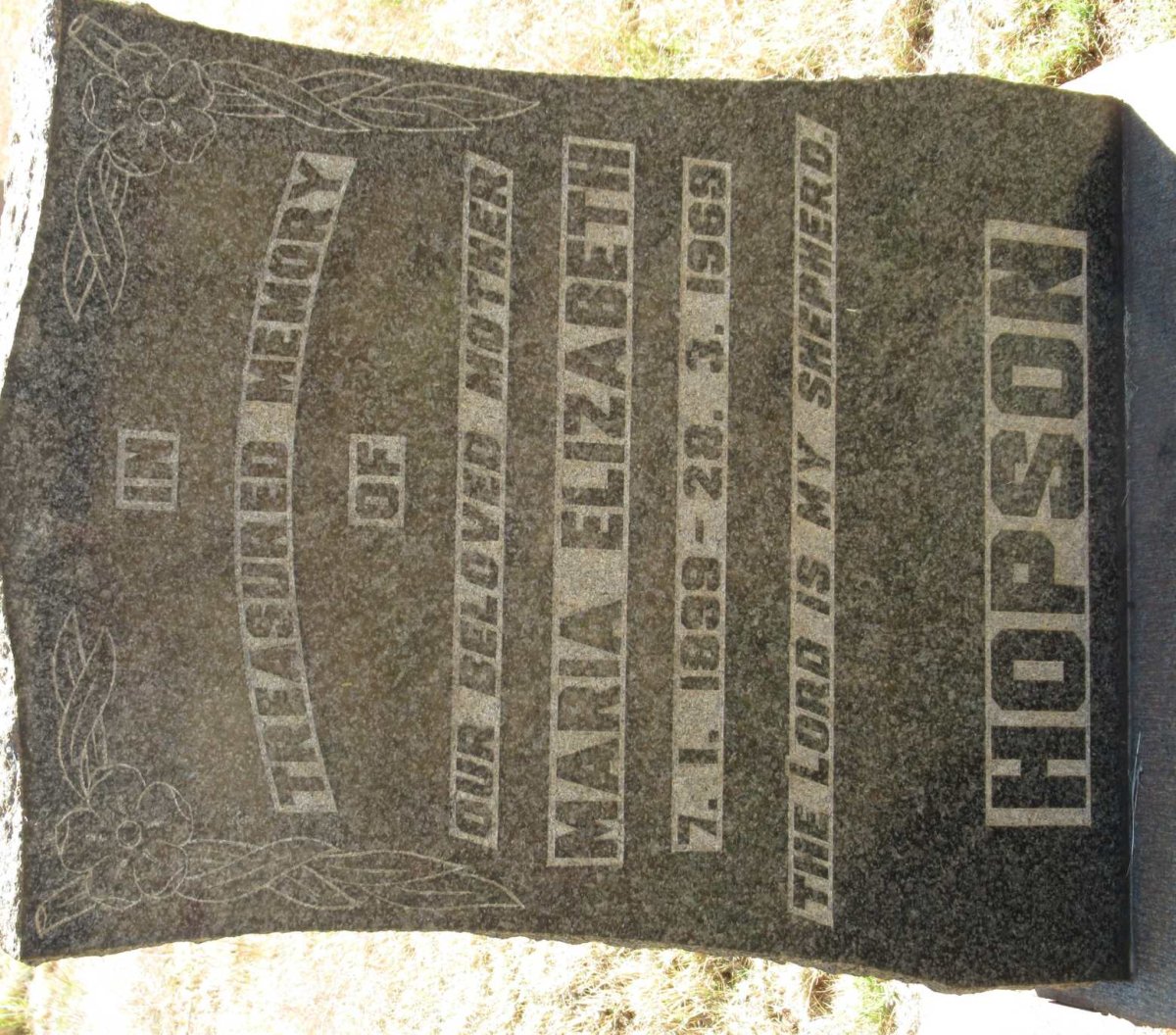 HOPSON Maria Elizabeth 1899-1969