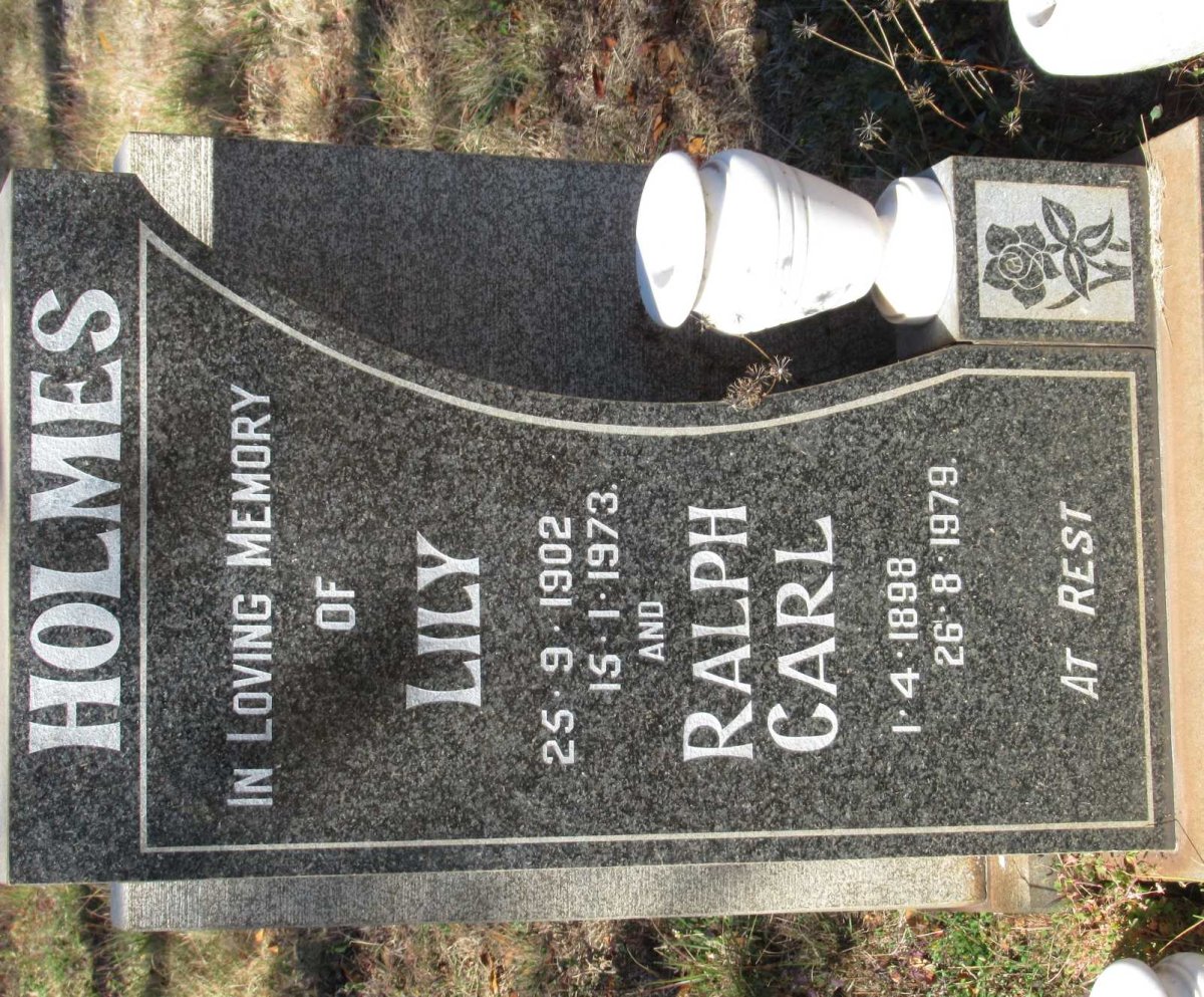 HOLMES Ralph Carl 1898-1979 &amp; Lily 1902-1973