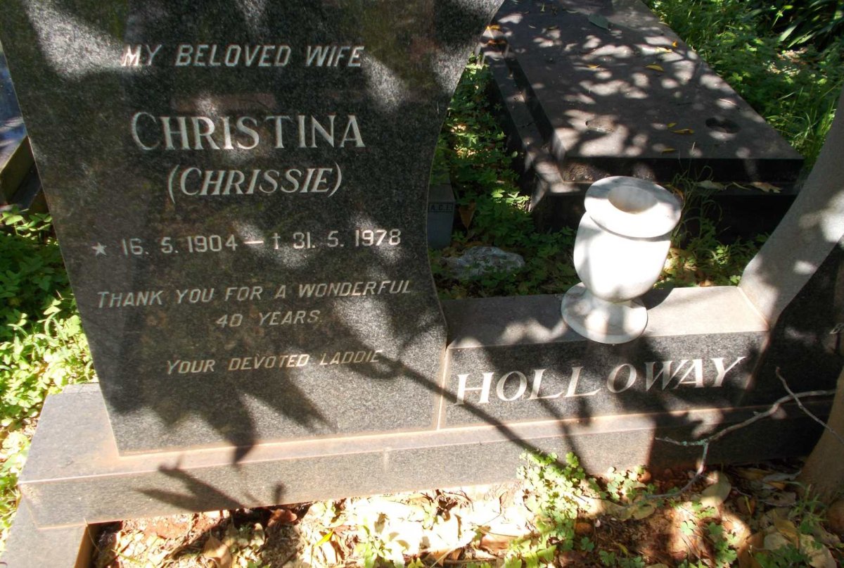 HOLLOWAY Ivan Douglas 1904-1980 &amp; Christina 1904-1978