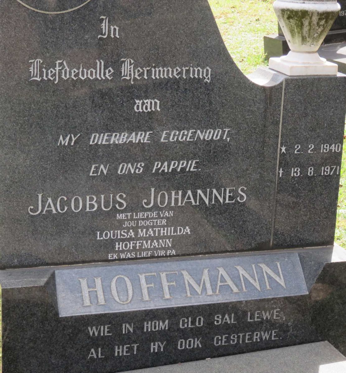 HOFFMANN Jacobus Johannes 1940-1971