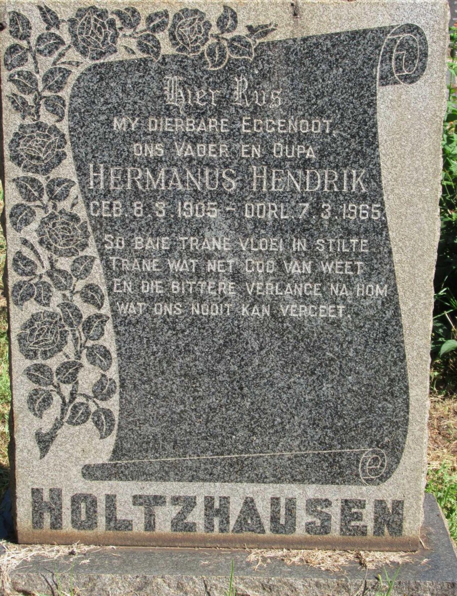 HOLTZHAUSEN Hermanus Hendrik 1905-1965