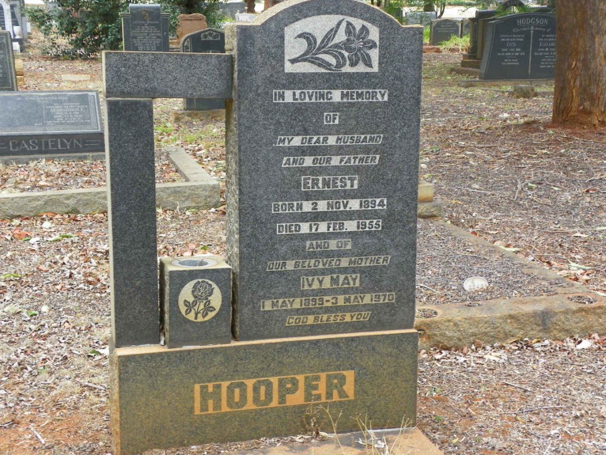 HOOPER Ernest 1894-1955 &amp; Ivy May 1899-1970