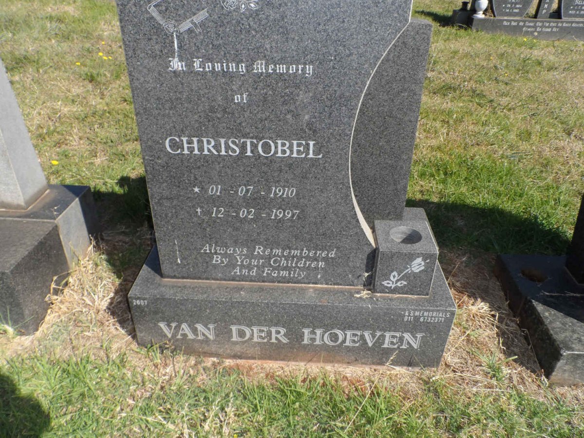 HOEVEN Christobel, van der 1910-1997