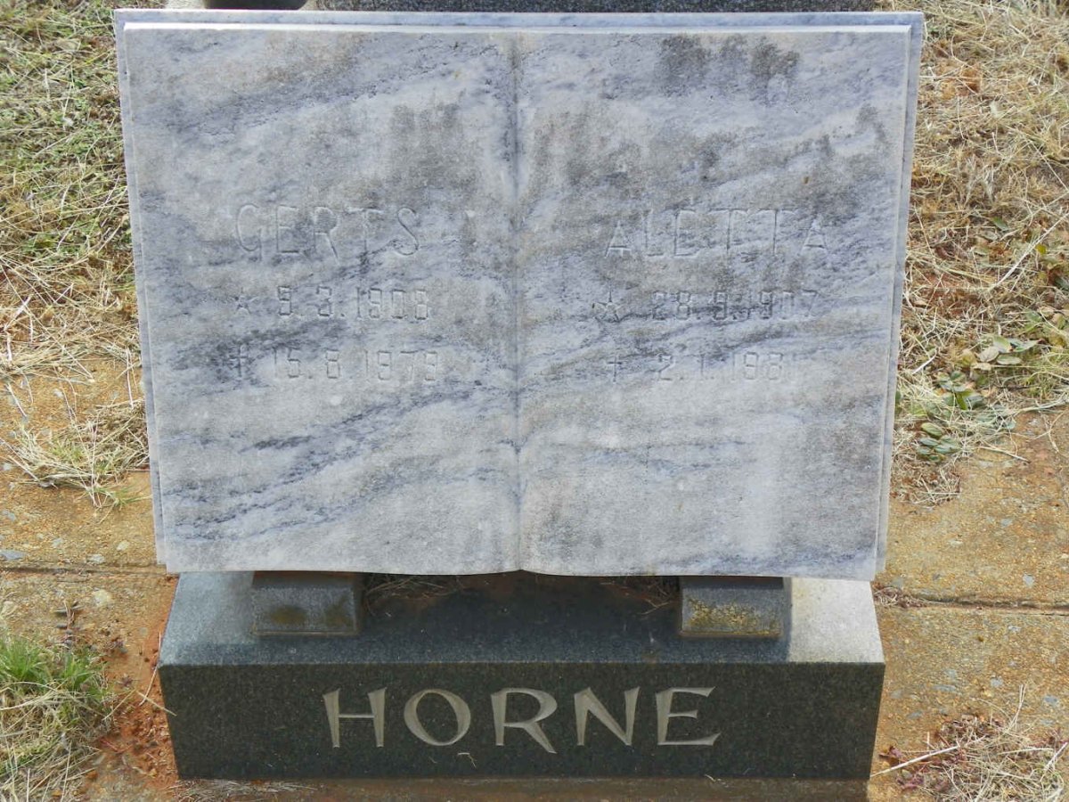HORNE Gerts 1908-1979 &amp; Aletta 1907-1981