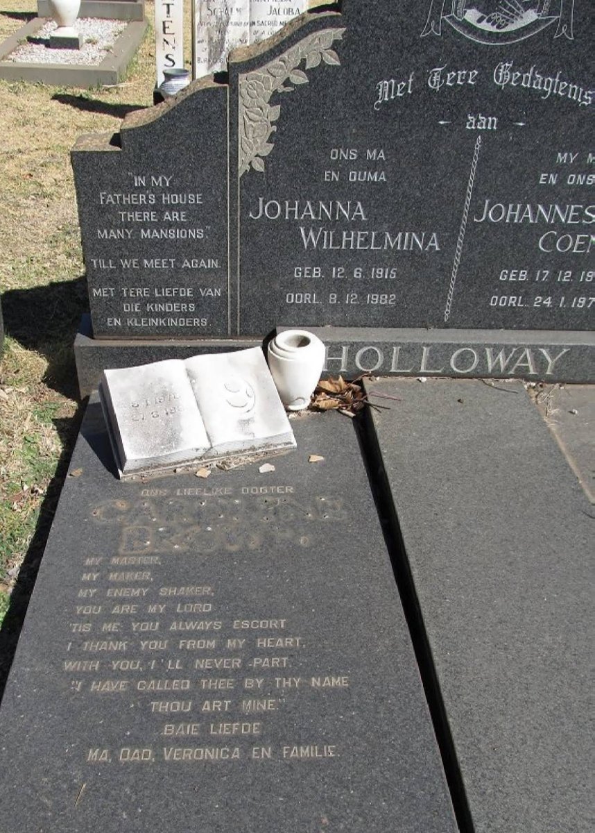 HOLLOWAY Johannes Coenraad 1914-1973 &amp; Johanna Wilhelmina 1915-1982 :: BROWN Caroline