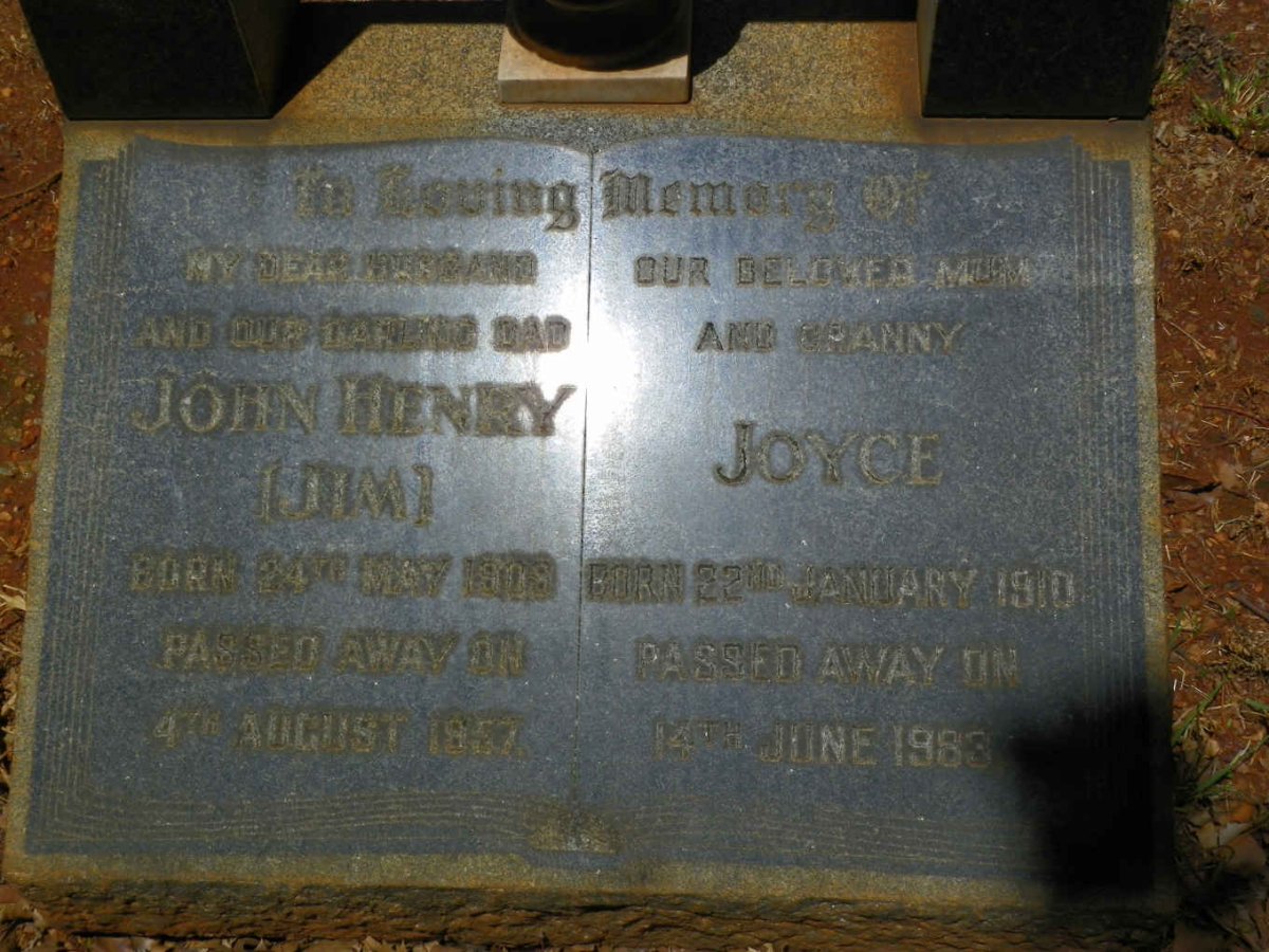 HOLLOWAY John Henry 1909-1957 &amp; Joyce 1910-1983