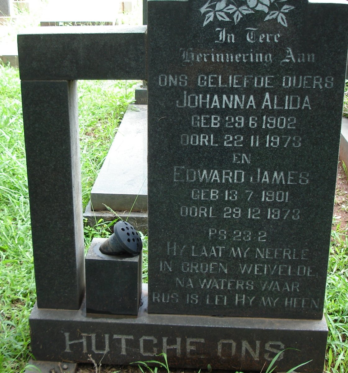 HUTCHEONS Edward James 1901-1973 &amp; Johanna Alida 1902-1973