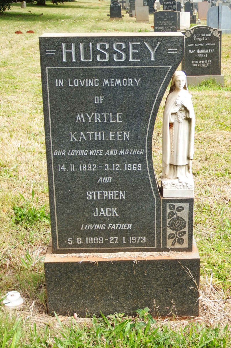 HUSSEY Stephen Jack 1889-1973 &amp; Myrtle Kathleen 1892-1969