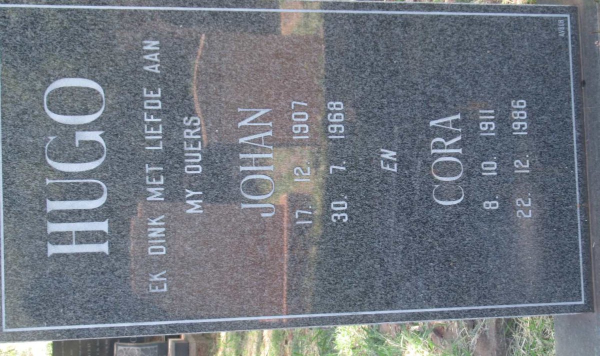 HUGO Johan 1907-1968 &amp; Cora 1911-1986