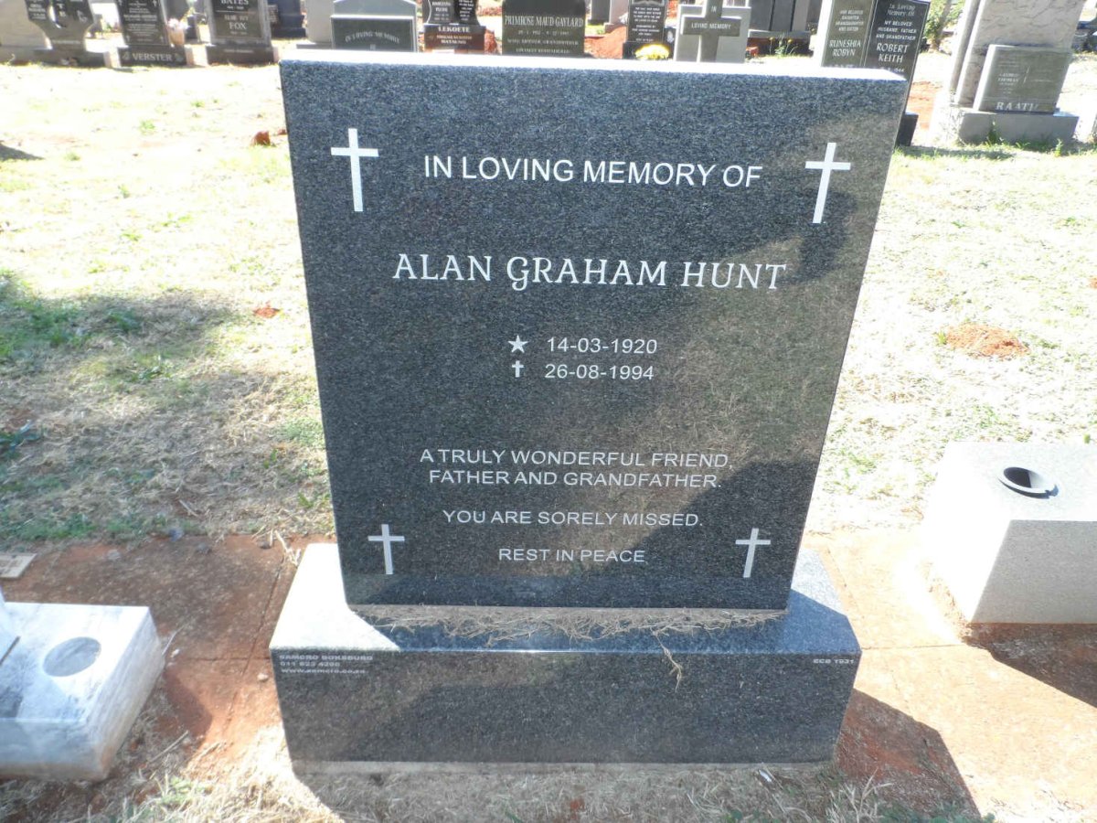 HUNT Alan Graham 1920-1994
