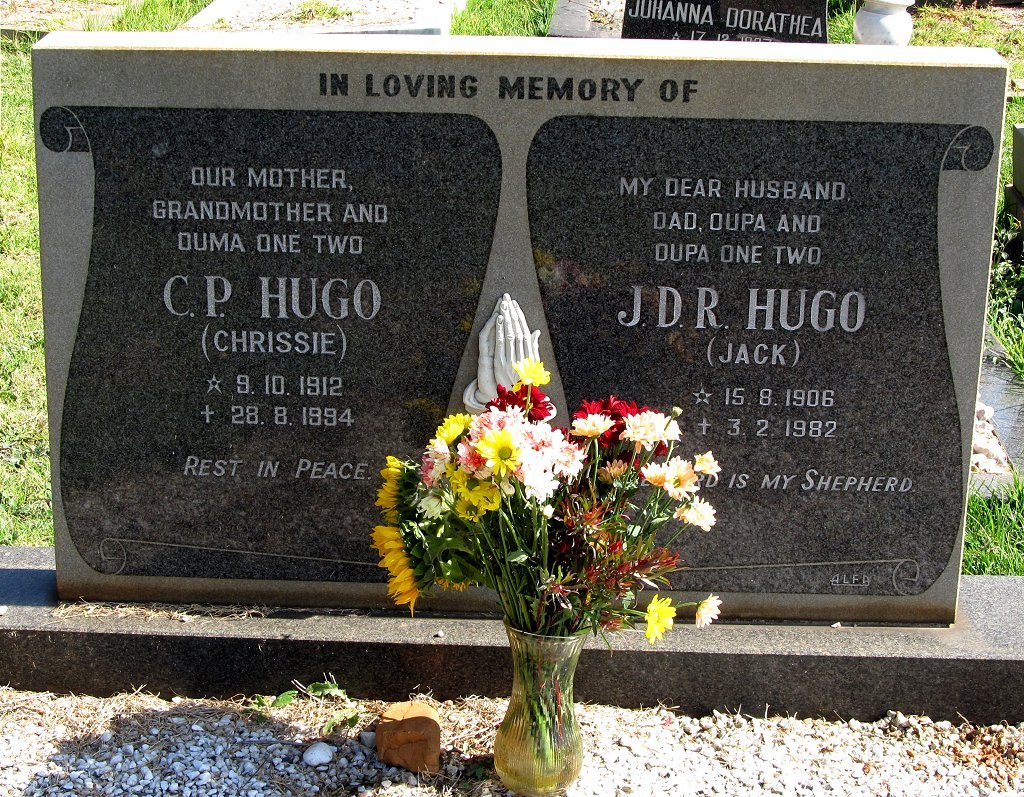 HUGO J.D.R. 1906-1982 &amp; C.P. 1912-1994